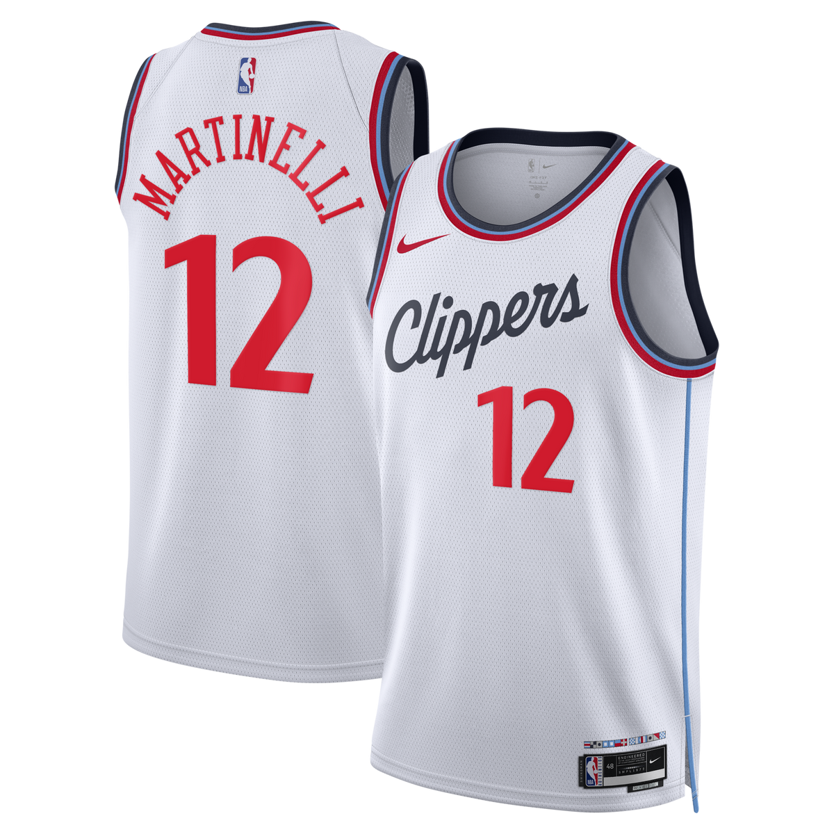 Los Angeles Clippers Replica Association Edition Swingman Jersey - White - Nick Martinelli product image 2, provided for