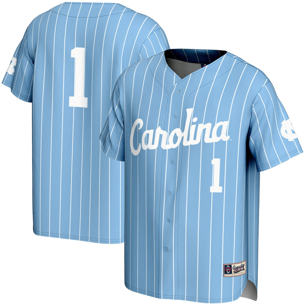 #1 North Carolina Tar Heels Lightweight Baseball Jersey - Carolina Blue product image 1, provided for visual reference and