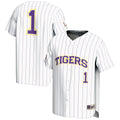 #1 LSU Tigers Lightweight Baseball Jersey - White product image 1, provided for visual reference and product detail review