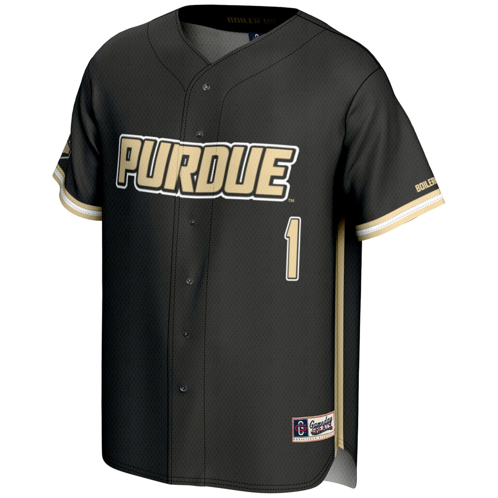 #1 Purdue Boilermakers Lightweight Baseball Jersey - Gold product image 3, provided for visual reference and product detail