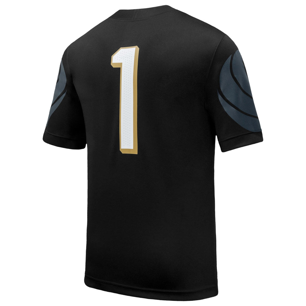 #1 Black UCF Knights Home Game Football Jersey product image 4, provided for visual reference and product detail review