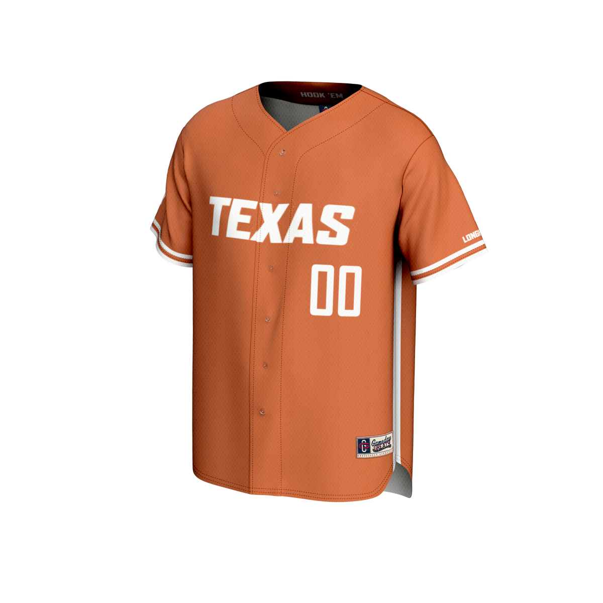 Texas Longhorns NIL Pick-A-Player Lightweight Baseball Jersey - Burnt Orange product image 3, provided for visual reference