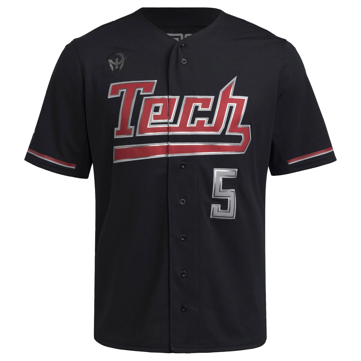 Patrick Mahomes Texas Tech Red Raiders Replica Baseball Jersey - Black product image 3, provided for visual reference and