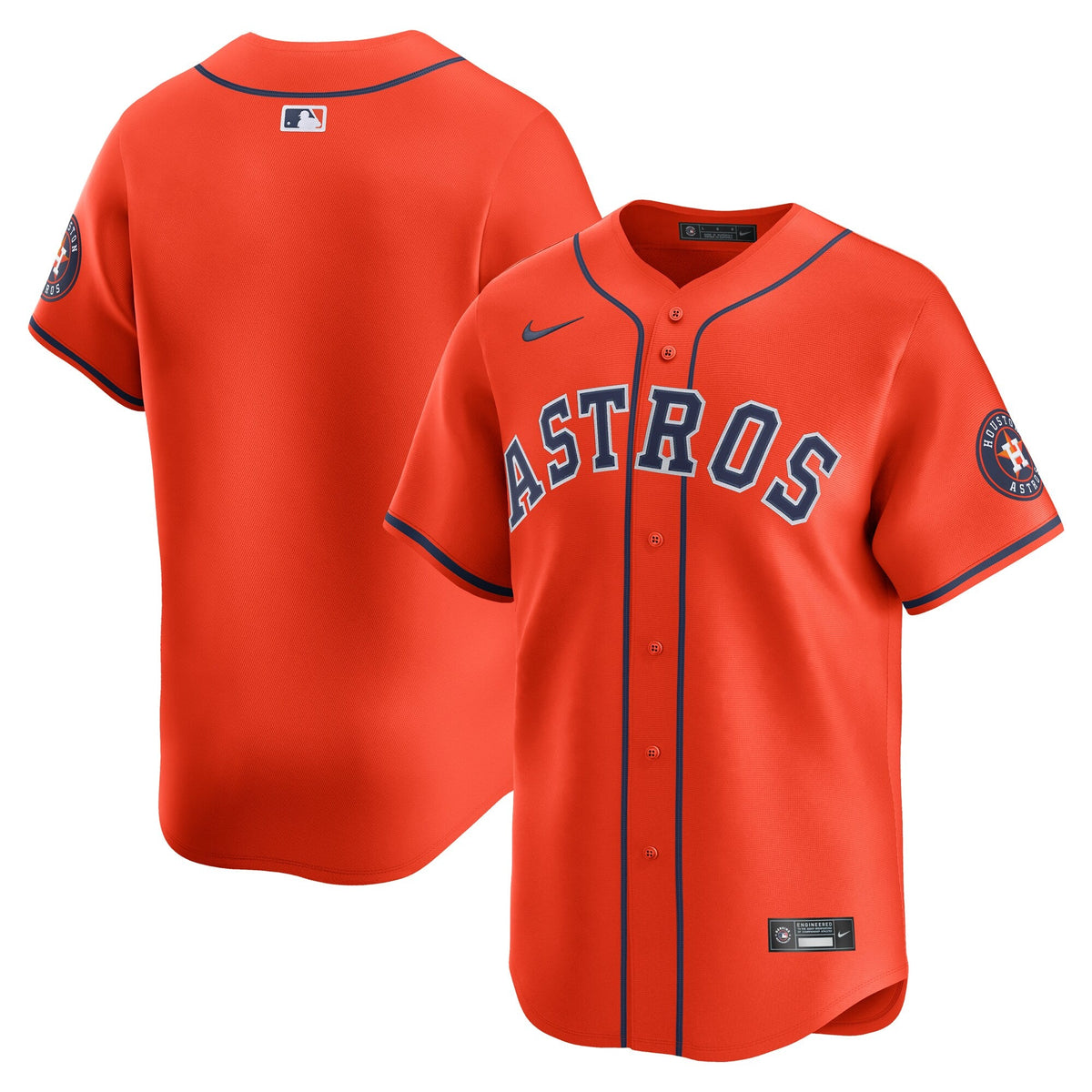 Houston Astros Orange Alternate Limited Jersey product image 2, provided for visual reference and product detail review