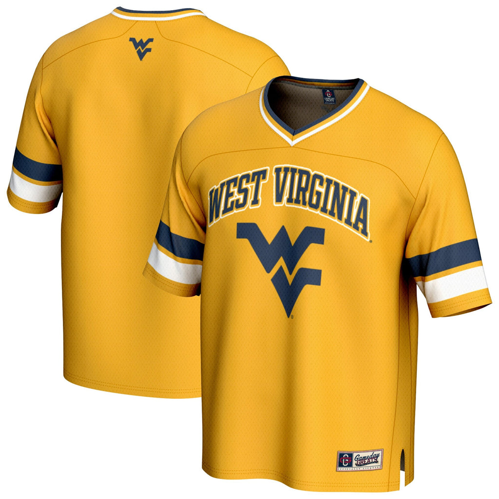 West Virginia Mountaineers Spirit Football Jersey - Gold product image 1, provided for visual reference and product detail