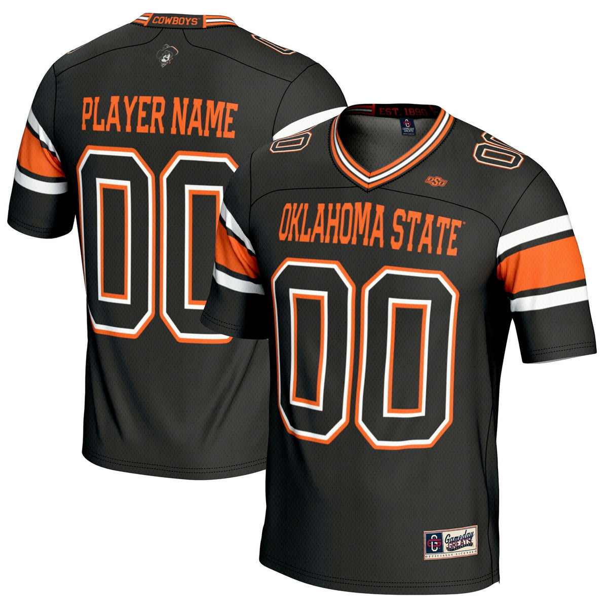 Oklahoma State Cowboys NIL Pick-A-Player Football Jersey - Black product image 2, provided for visual reference and product