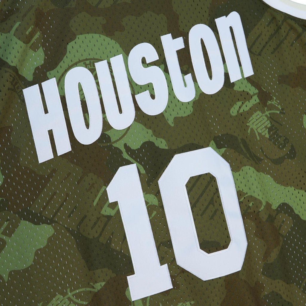 Houston Rockets Sam Cassell 1993 Ghost Camo Swingman Jersey - Green product image 5, provided for visual reference and