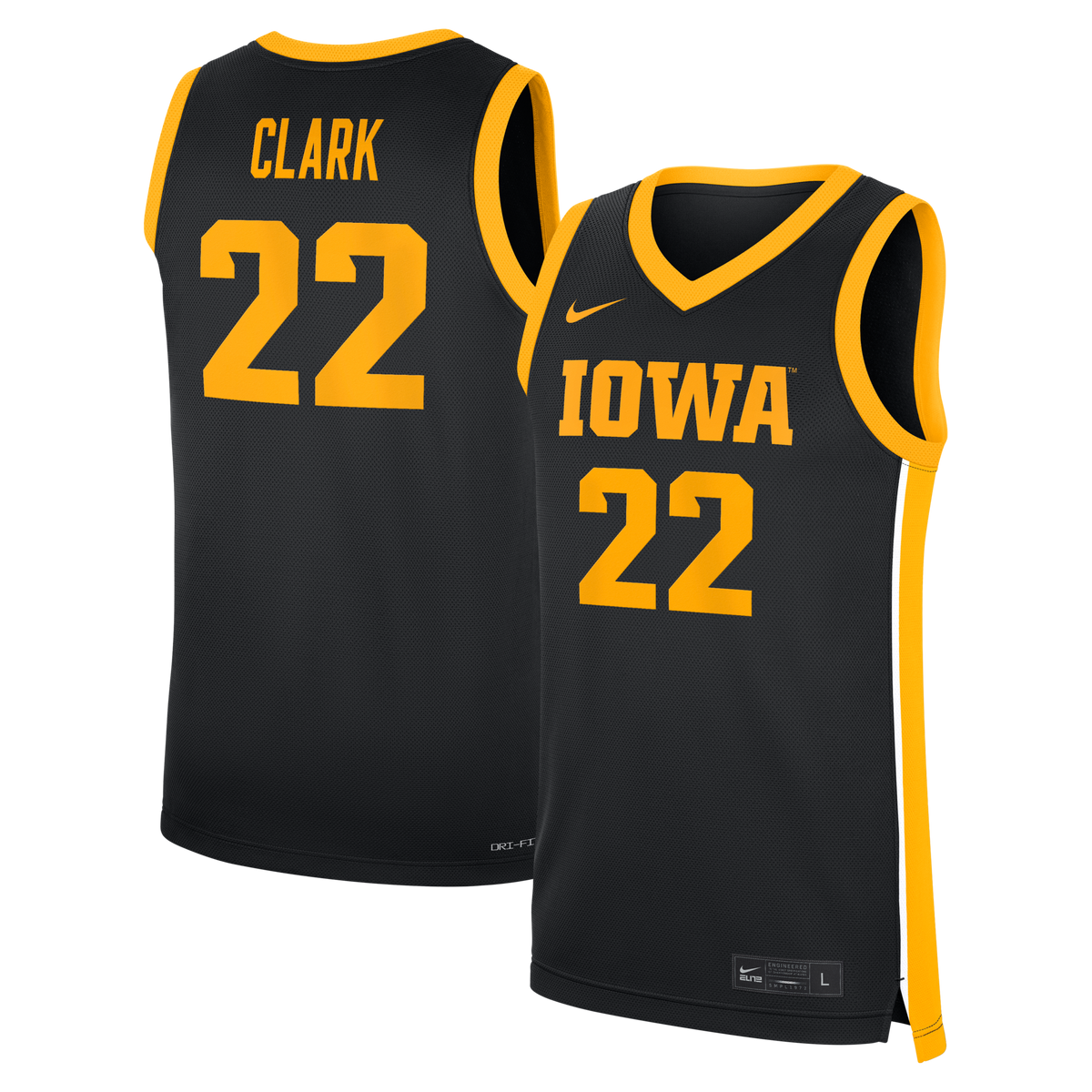 Caitlin Clark Black Iowa Hawkeyes Home Replica Basketball Jersey product image 1, provided for visual reference and product