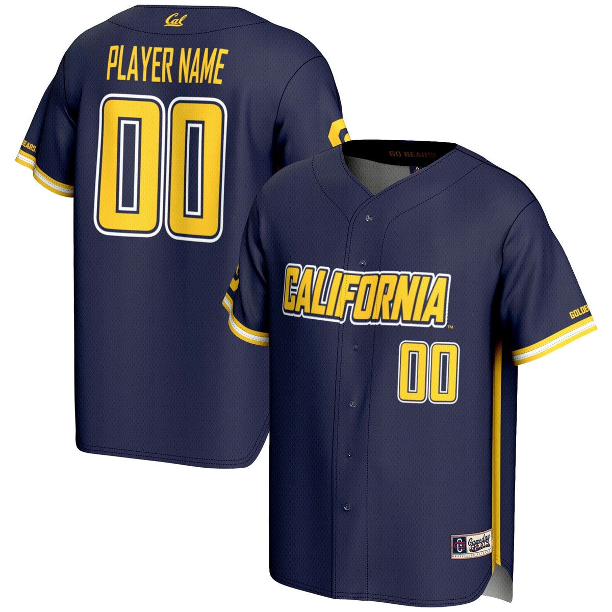 Cal Bears NIL Pick-A-Player Lightweight Baseball Jersey - Navy product image 1, provided for visual reference and product