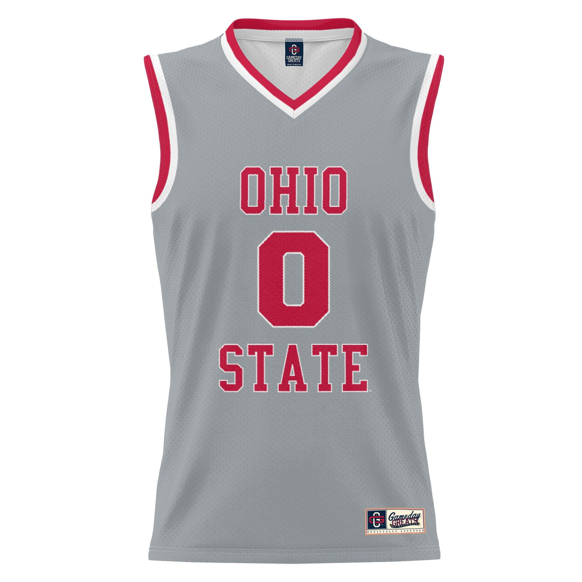#0 Ohio State Buckeyes Lightweight Basketball Fashion Jersey - Gray product image 3, provided for visual reference and