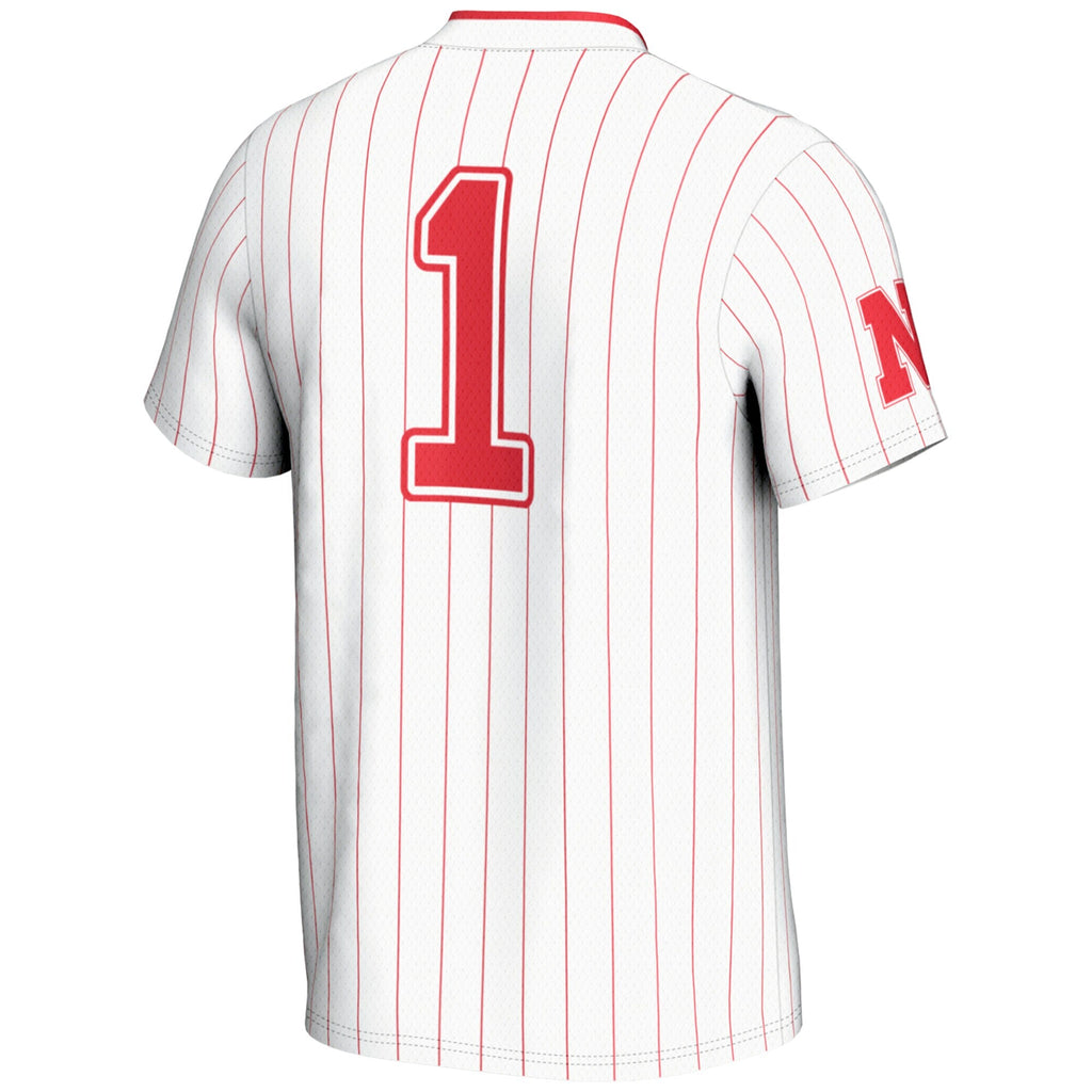#1 Nebraska Huskers Lightweight Softball Jersey - White product image 4, provided for visual reference and product detail