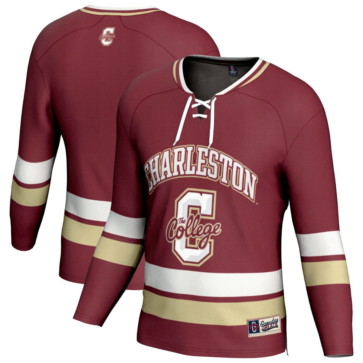 Charleston Cougars Spirit Hockey Jersey - Maroon product image 1, provided for visual reference and product detail review