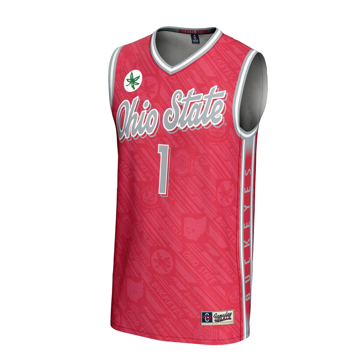 #1 Ohio State Buckeyes Lightweight Highlight Print Basketball Jersey - Scarlet product image 3, provided for visual
