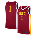 #1 USC Trojans Road Replica Basketball Jersey - Cardinal product image 1, provided for visual reference and product detail