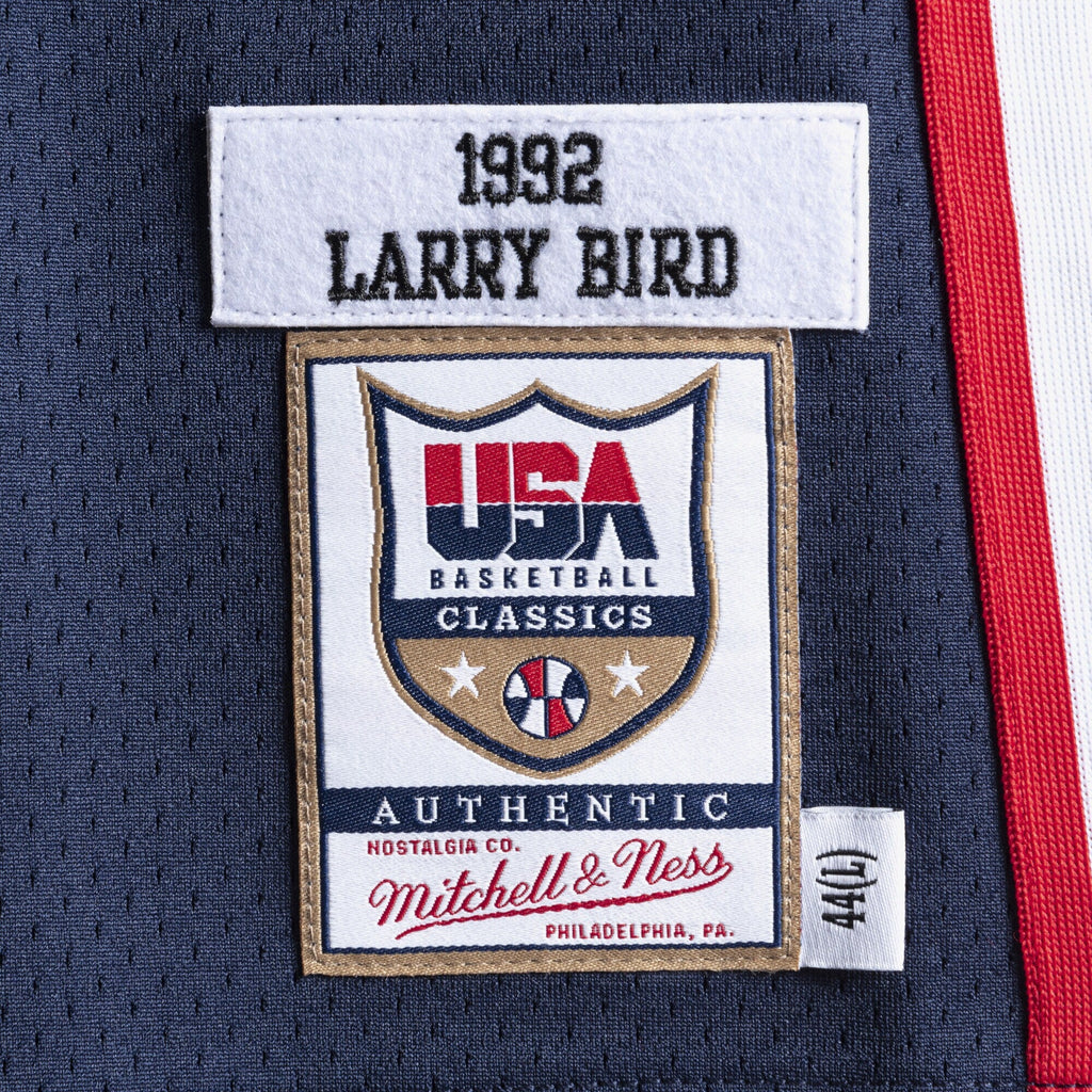 USA Basketball Authentic Jersey Larry Bird 1992 Navy product image 4, provided for visual reference and product detail review