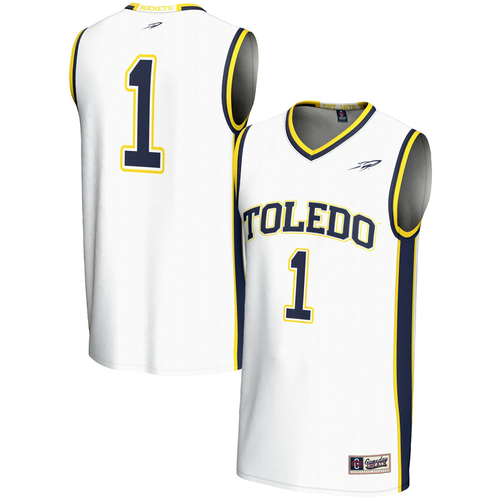 #1 Toledo Rockets Lightweight Basketball Jersey - White product image 2, provided for visual reference and product detail