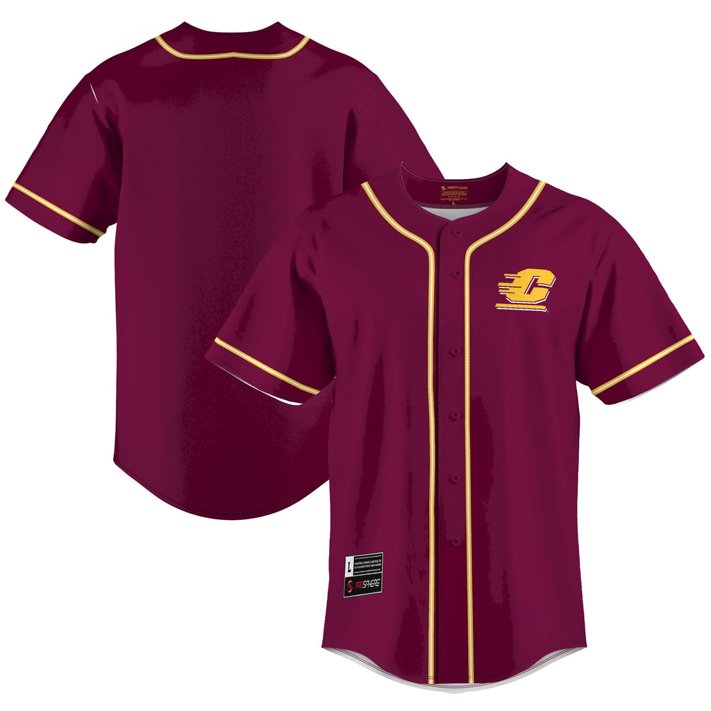 Central Michigan Chippewas Lightweight Baseball Jersey - Maroon product image 1, provided for visual reference and product