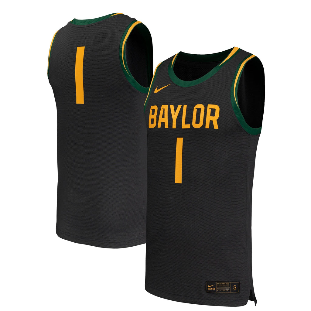 #1 Baylor Bears Replica Basketball Jersey - Black product image 1, provided for visual reference and product detail review