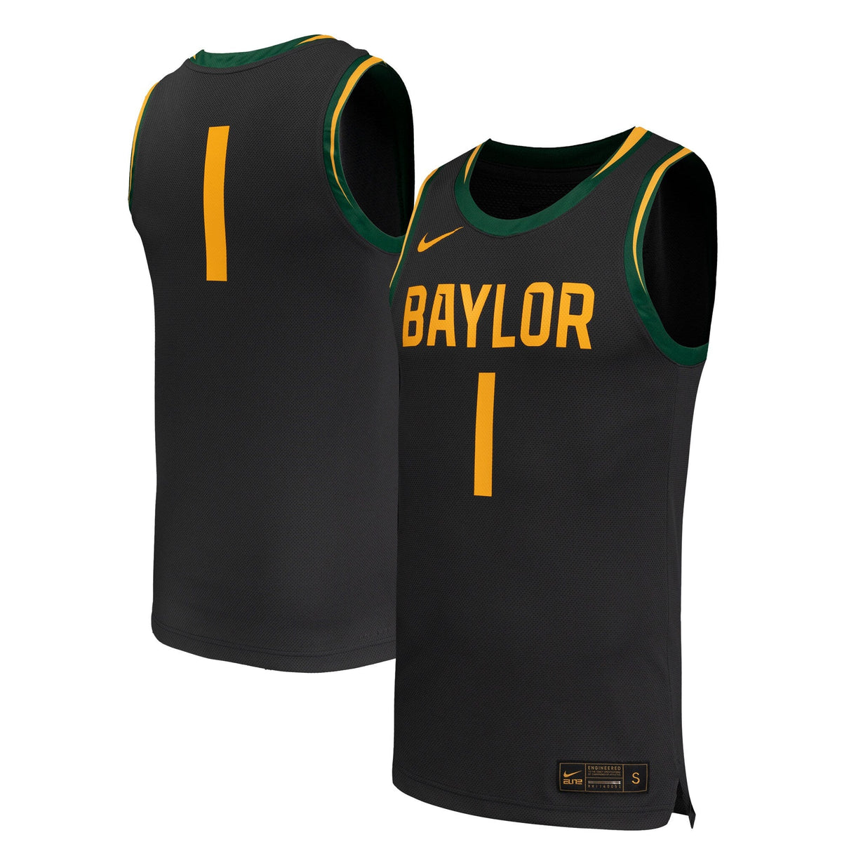 #1 Baylor Bears Replica Basketball Jersey - Black product image 1, provided for visual reference and product detail review