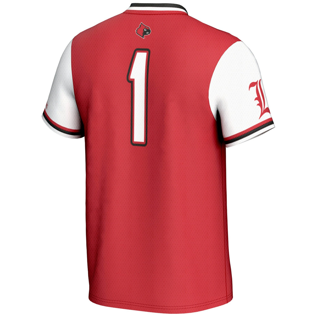 #1 Louisville Cardinals Lightweight Softball Jersey - Red product image 4, provided for visual reference and product detail