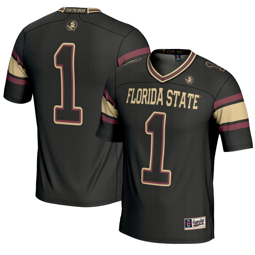 #1 Florida State Seminoles Endzone Football Jersey - Black product image 1, provided for visual reference and product detail