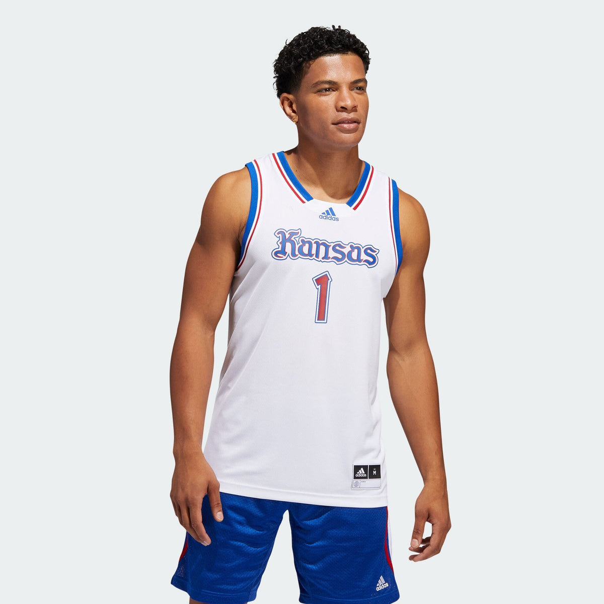 #1 White Kansas Jayhawks Alternate Swingman Jersey product image 5, provided for visual reference and product detail review