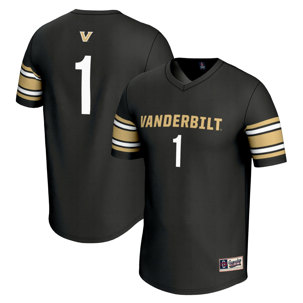 #1 Vanderbilt Commodores Lightweight Lacrosse Jersey - Black product image 2, provided for visual reference and product