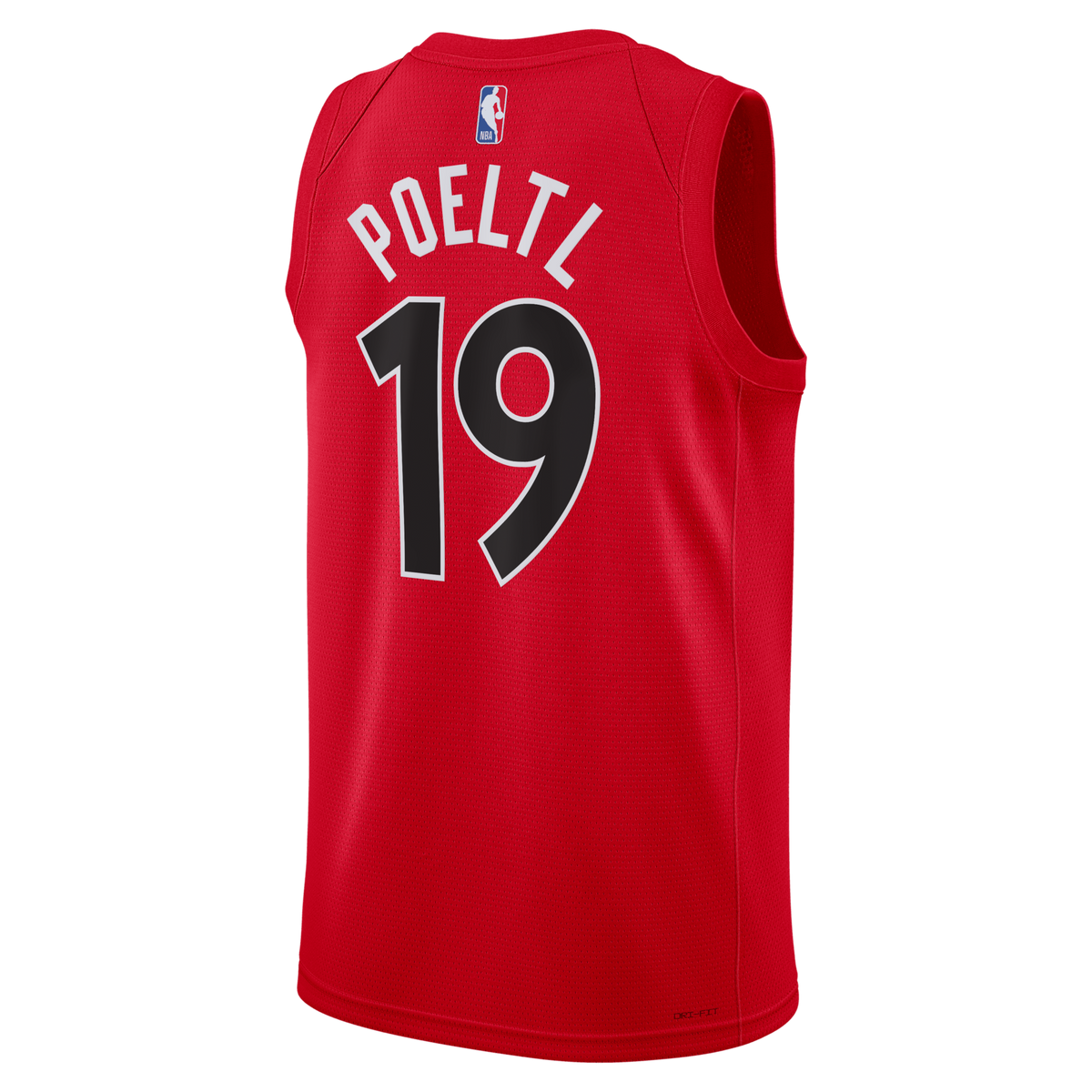 Toronto Raptors Icon Edition Swingman Jersey - Red - Jakob Poeltl product image 4, provided for visual reference and product