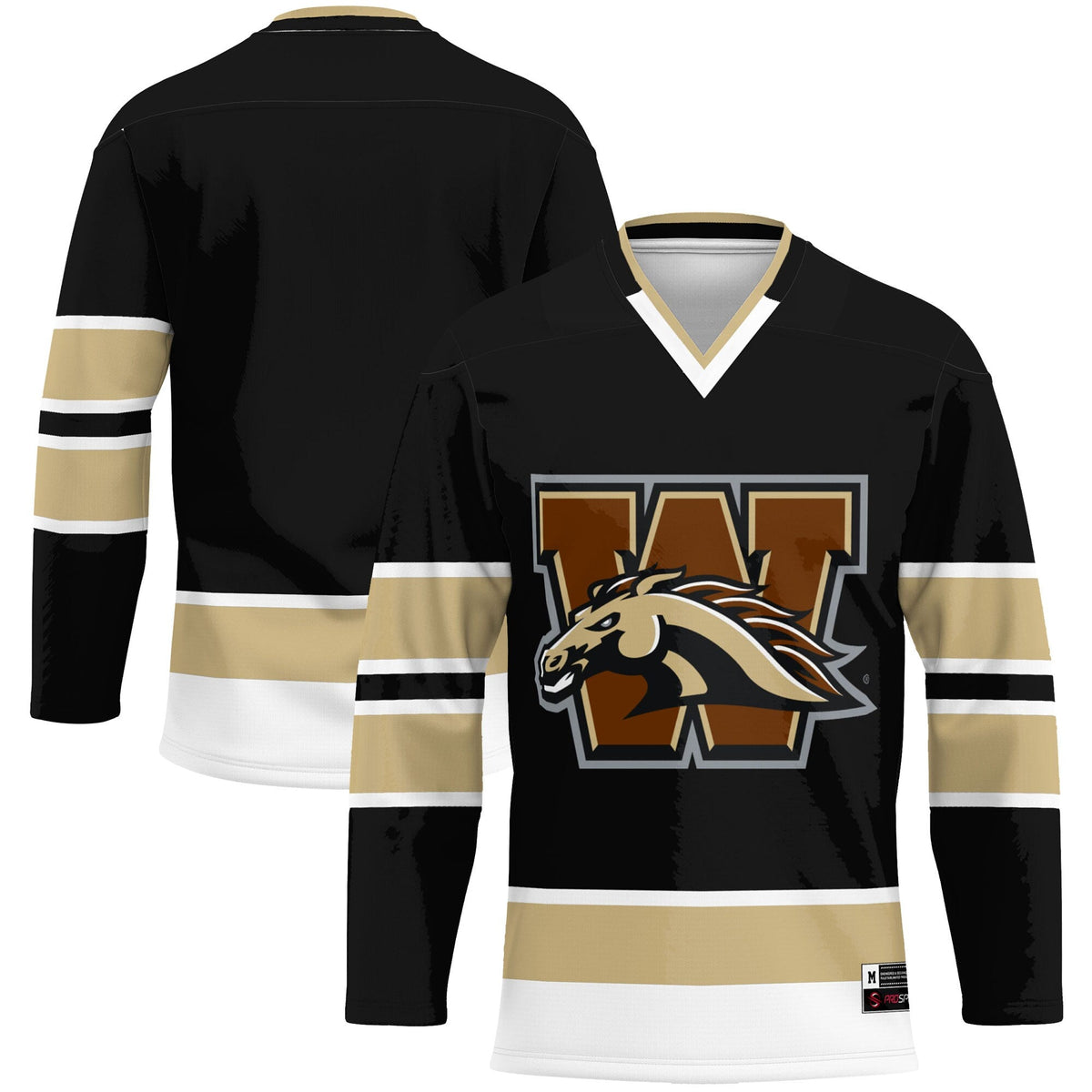 Western Michigan Broncos Hockey Jersey - Black product image 2, provided for visual reference and product detail review