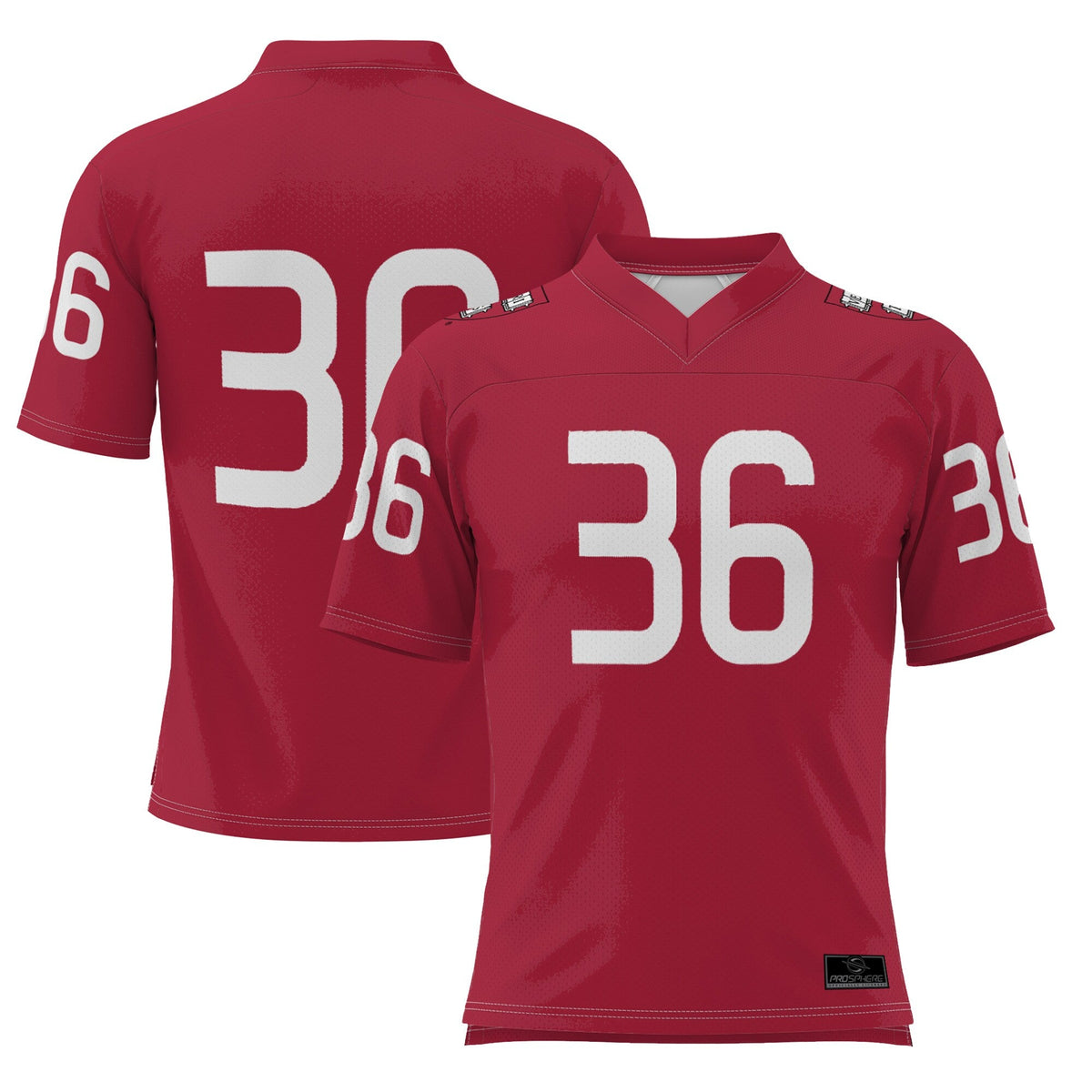 #36 Harvard Crimson Football Jersey - Crimson product image 2, provided for visual reference and product detail review