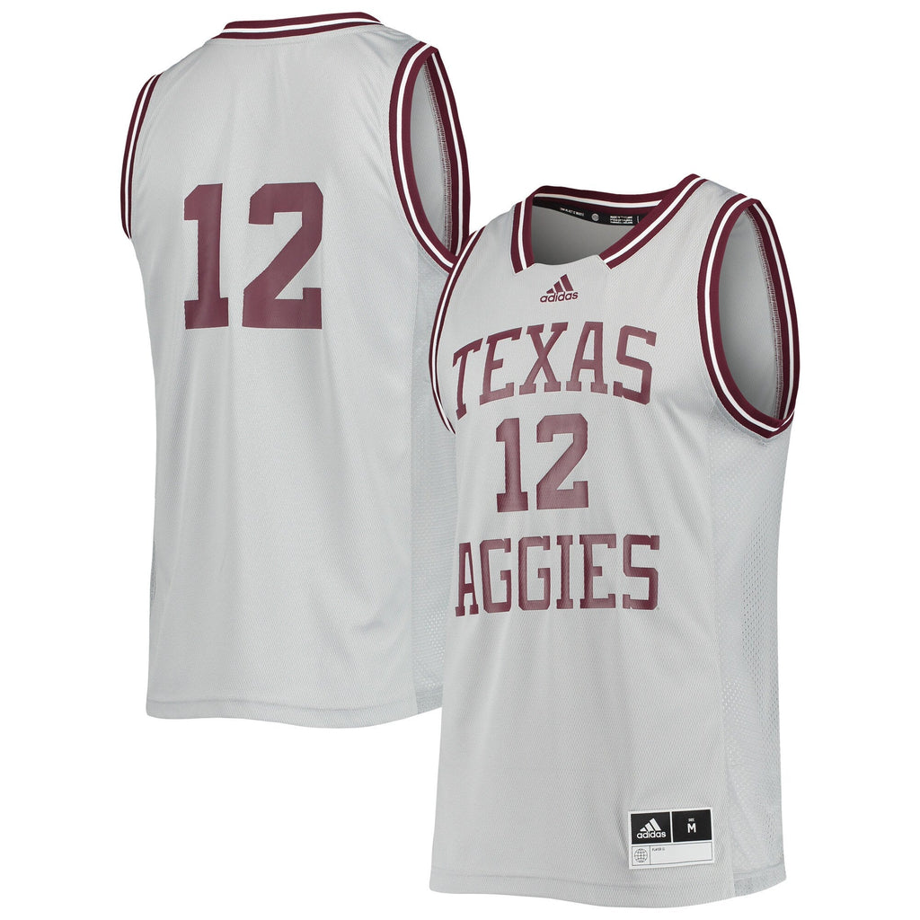#12 Texas A&M Aggies Reverse Retro Jersey - Gray product image 2, provided for visual reference and product detail review