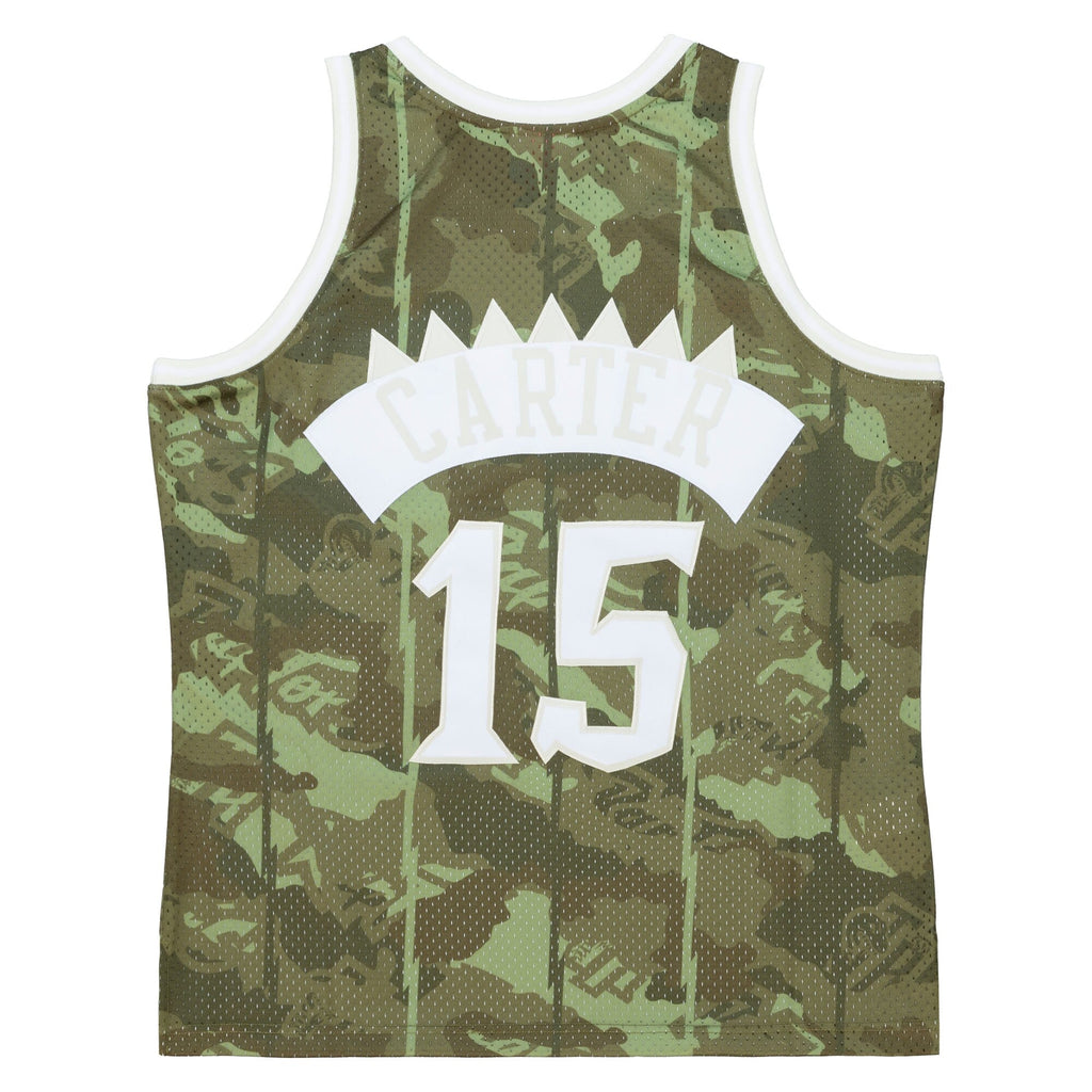 Toronto Raptors NBA Vince Carter 1998 Ghost Green Camo Swingman Jersey product image 3, provided for visual reference and