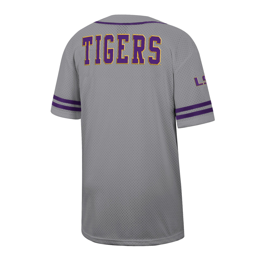 LSU Tigers Free Spirited Baseball Jersey - Gray product image 4, provided for visual reference and product detail review