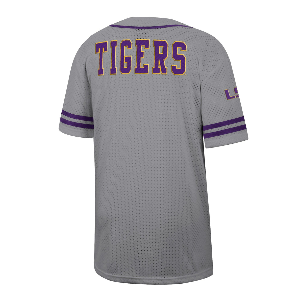 LSU Tigers Free Spirited Baseball Jersey - Gray product image 4, provided for visual reference and product detail review