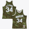 Houston Rockets Hakeem Olajuwon 1993 Ghost Camo Swingman Jersey - Green product image 1, provided for visual reference and