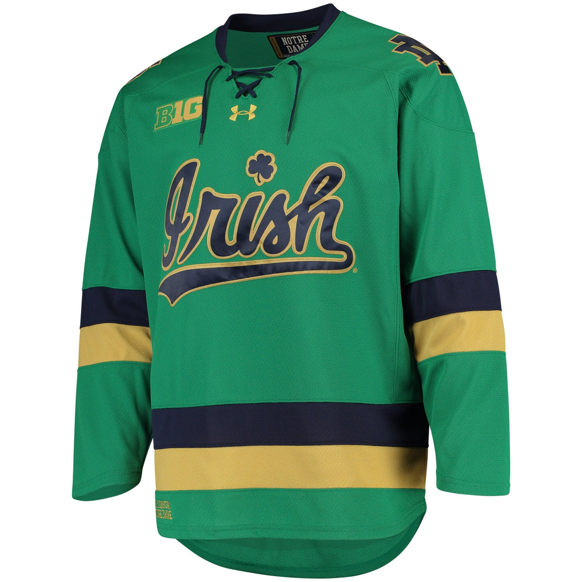 Notre Dame Fighting Irish Replica Hockey Jersey - Green product image 3, provided for visual reference and product detail