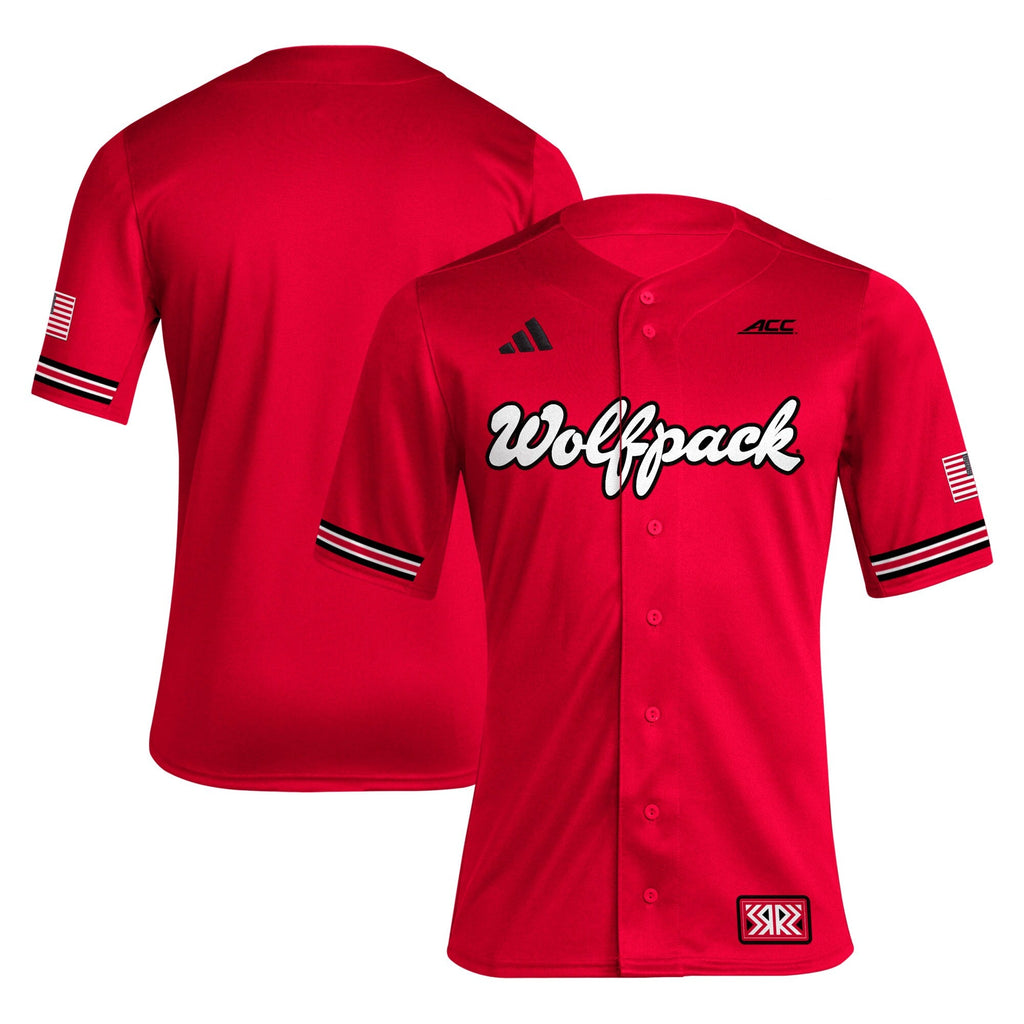 NC State Wolfpack Reverse Retro Replica Baseball Jersey - Red product image 2, provided for visual reference and product