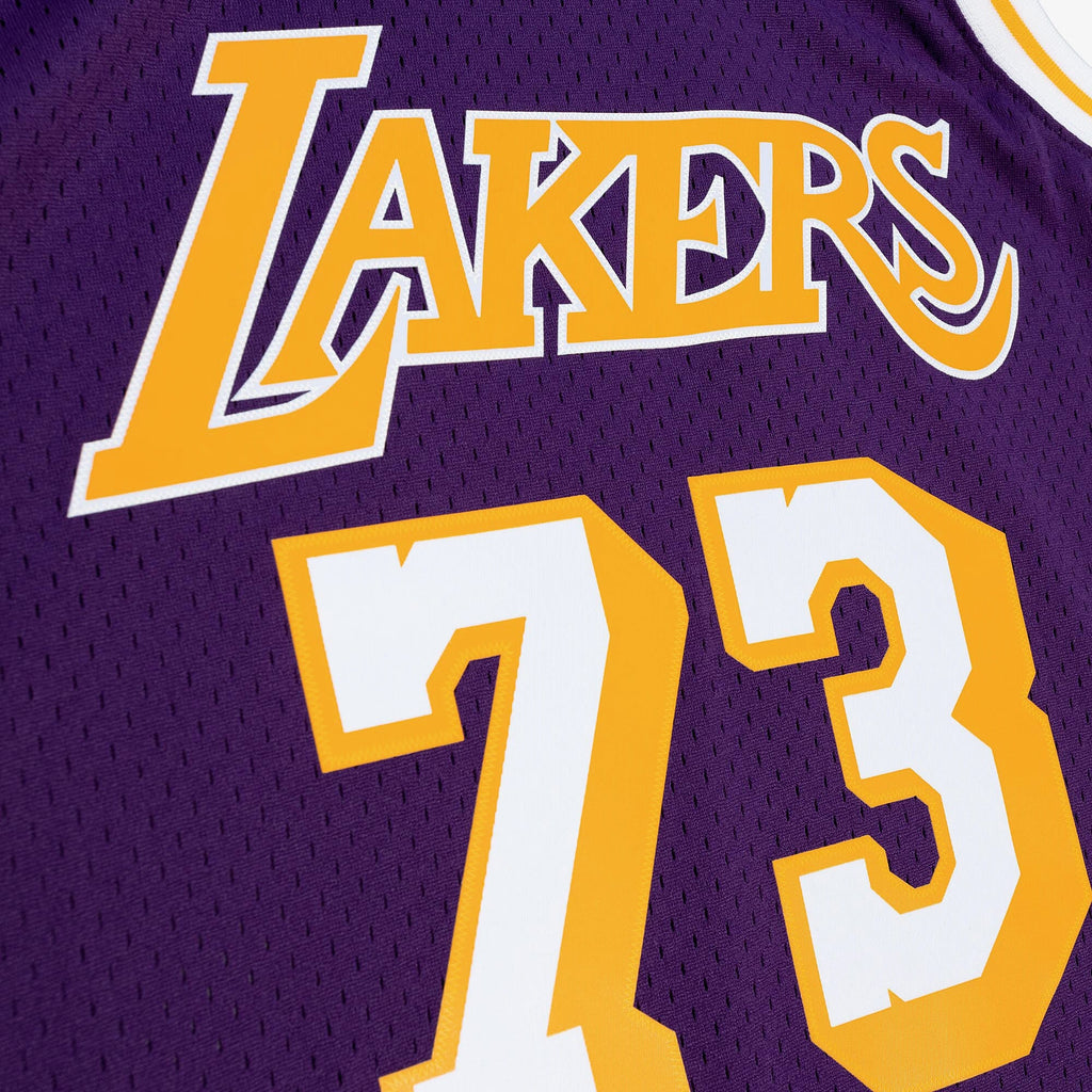 Los Angeles Lakers Dennis Rodman 1998 Road Authentic Jersey - Purple product image 5, provided for visual reference and