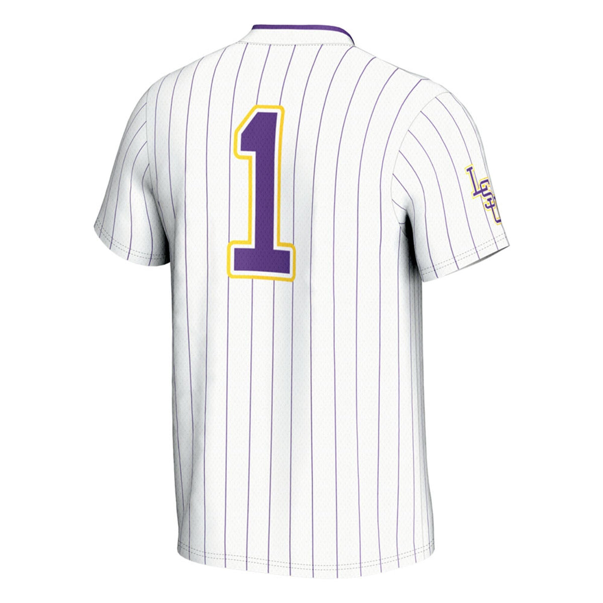#1 LSU Tigers Lightweight Softball Jersey - White product image 4, provided for visual reference and product detail review