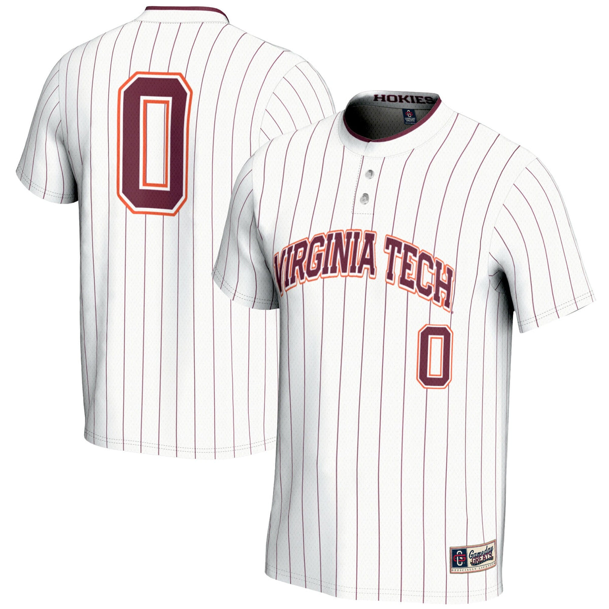 #0 Virginia Tech Hokies Softball Fashion Jersey - White product image 1, provided for visual reference and product detail