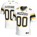 Missouri Tigers NIL Pick-A-Player Football Jersey - White product image 1, provided for visual reference and product detail