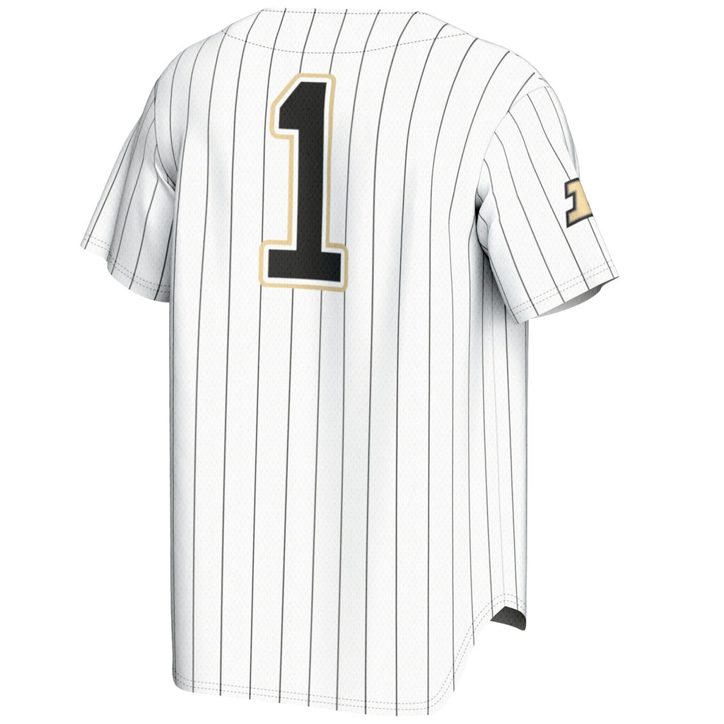 #1 Purdue Boilermakers Lightweight Baseball Jersey - White product image 4, provided for visual reference and product detail