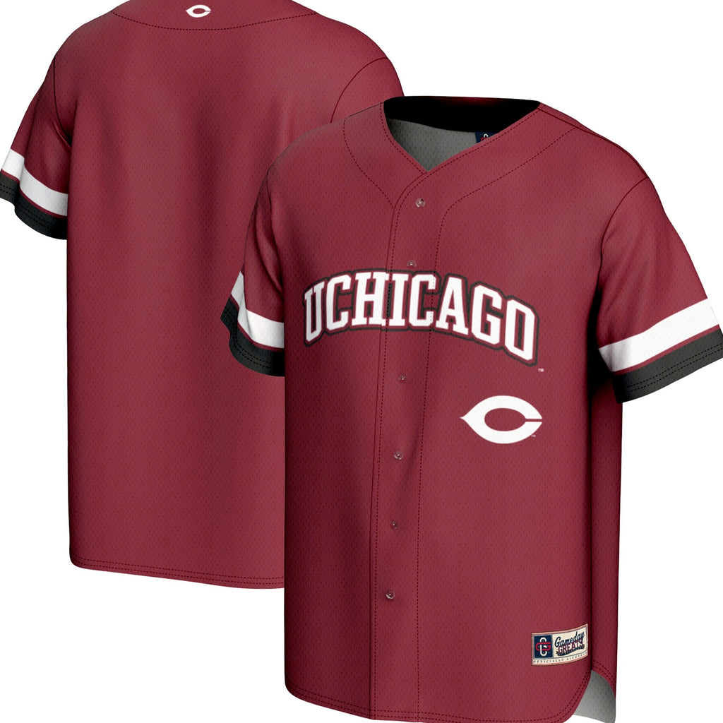 UChicago Maroons Spirit Baseball Jersey - Maroon product image 2, provided for visual reference and product detail review