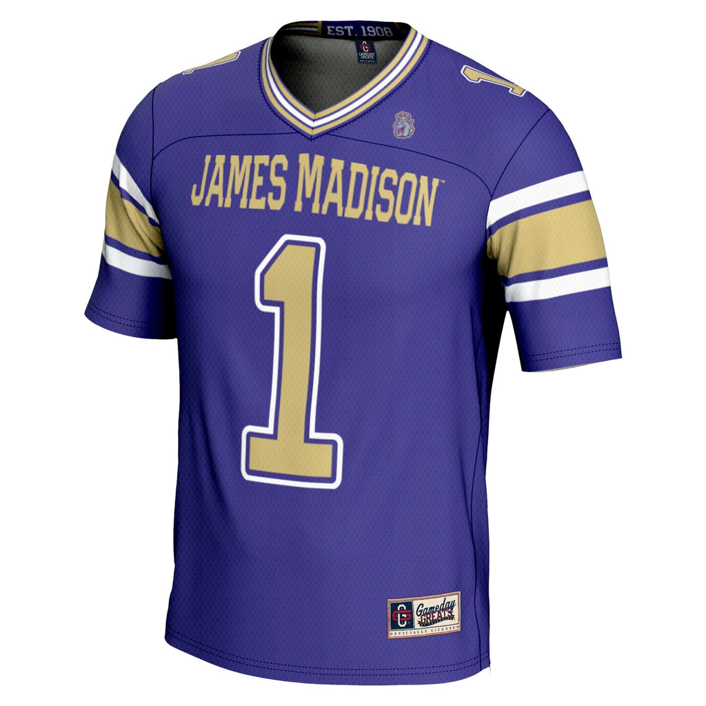 #1 James Madison Dukes Endzone Football Jersey - Purple product image 3, provided for visual reference and product detail