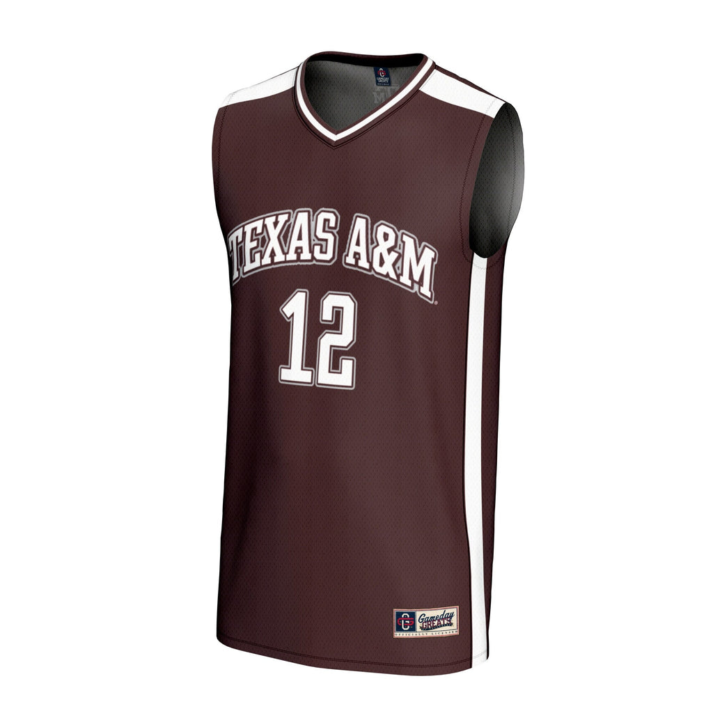 #12 Texas A&M Aggies Lightweight Basketball Fashion Jersey - Maroon product image 3, provided for visual reference and