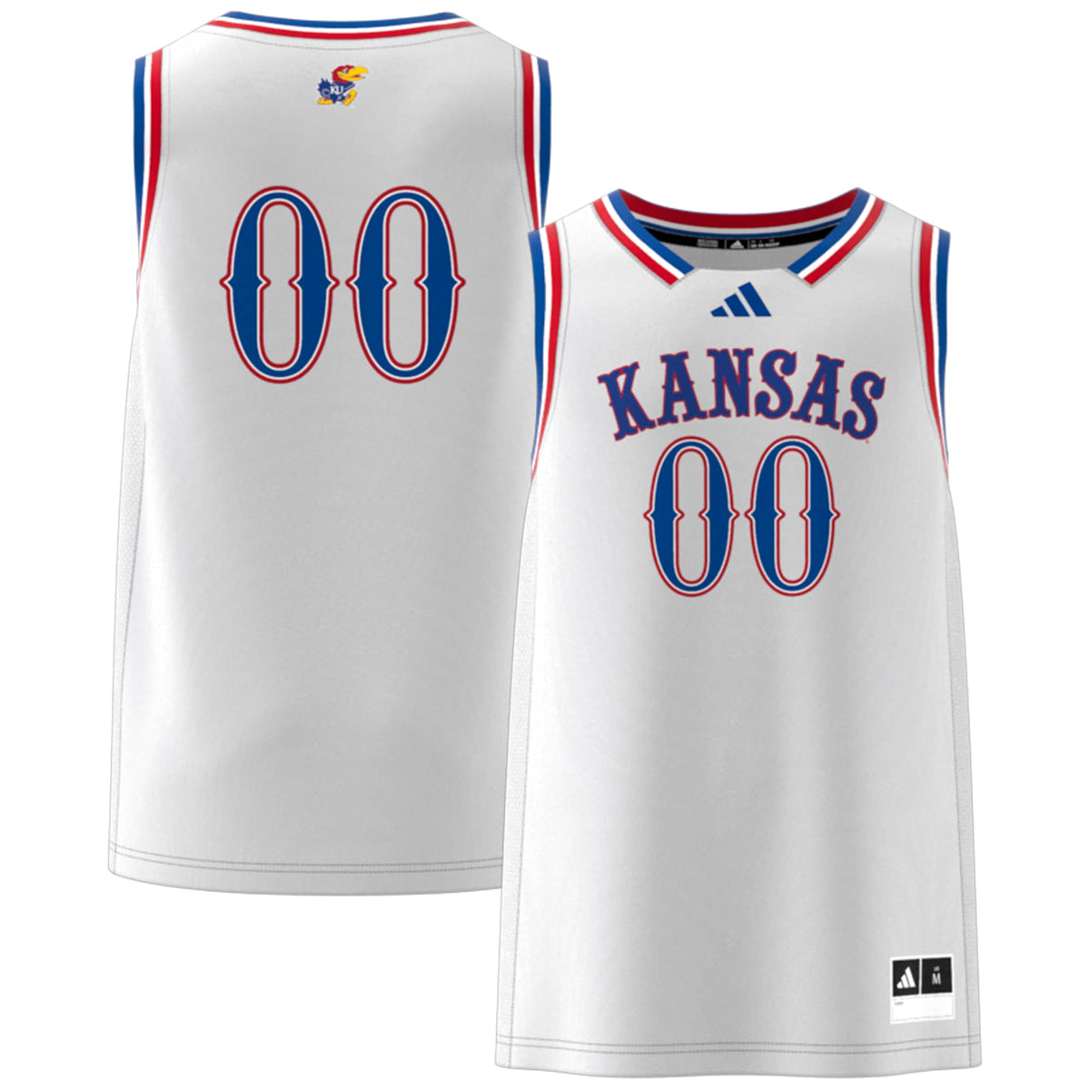 #00 Kansas Jayhawks Swingman Jersey - White product image 2, provided for visual reference and product detail review