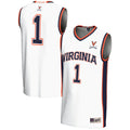 Male #1 White Virginia Cavaliers Lightweight Basketball Jersey product image 1, provided for visual reference and product