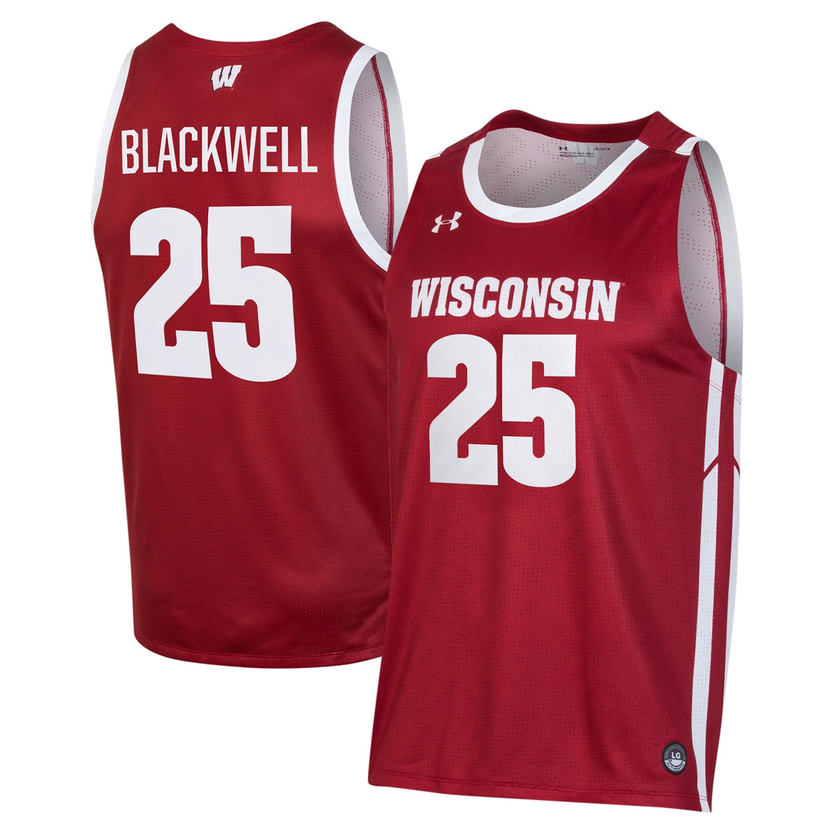 John Blackwell Wisconsin Badgers Replica Basketball Jersey - Red product image 2, provided for visual reference and product