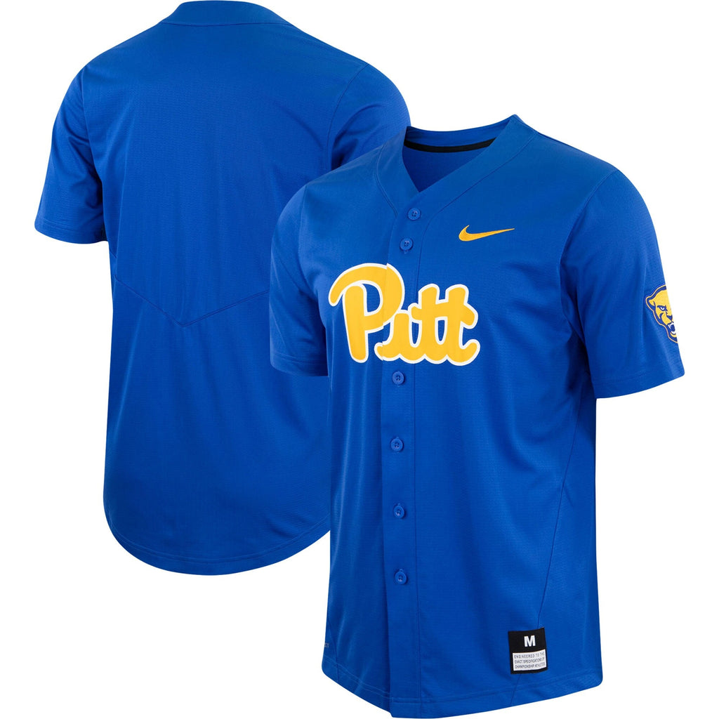 Royal Pitt Panthers Replica Baseball Jersey product image 1, provided for visual reference and product detail review