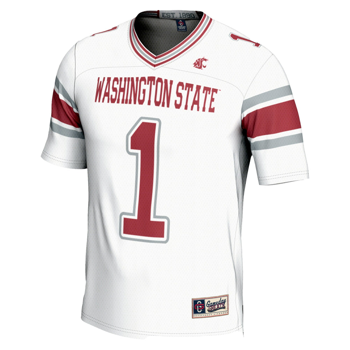 #1 Washington State Cougars Endzone Football Jersey - White product image 3, provided for visual reference and product